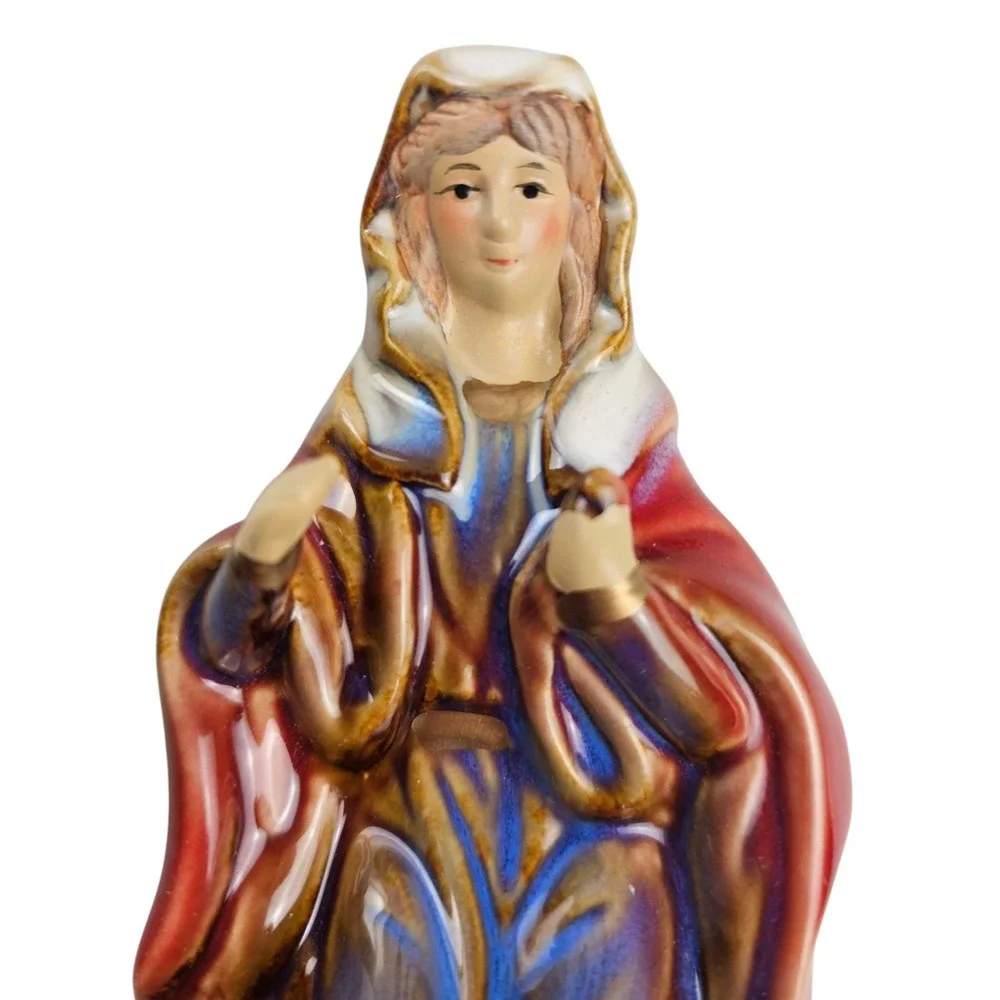 Vintage Nativity‎ Set, 10 Piece Ceramic, Religious Christmas Holiday Decor
